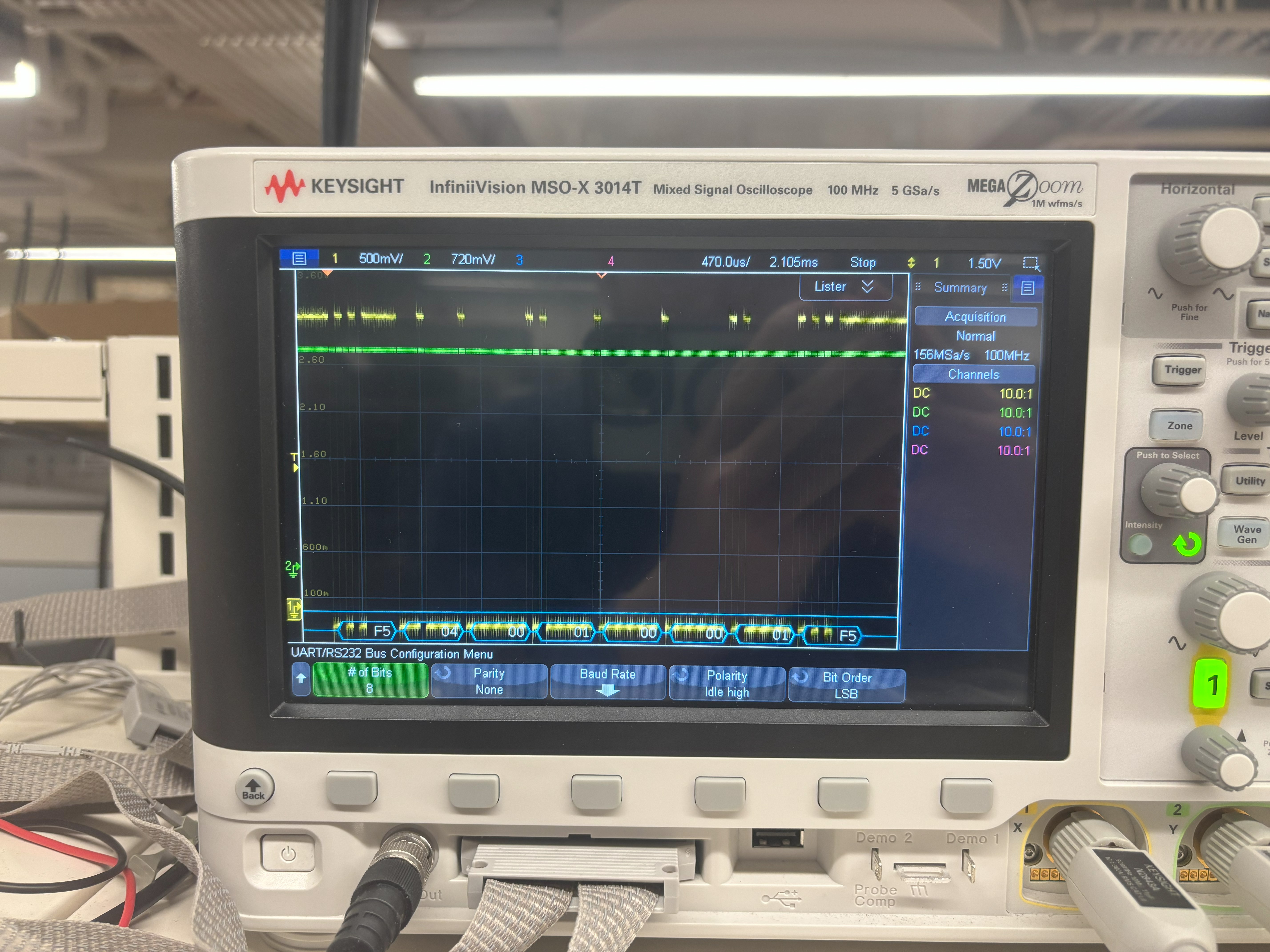 oscilloscope bad checksum